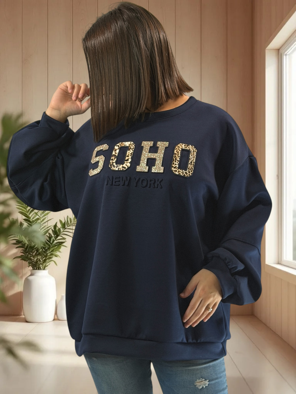 SOHO - SWEAT MARINE JUSQU'A LA TAILLE 52/54