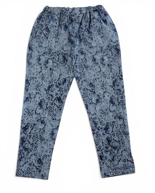 MAXENCE - PANTALON SPORTSWEAR BLEU A FLEUR TAILLE 46/48 A 54