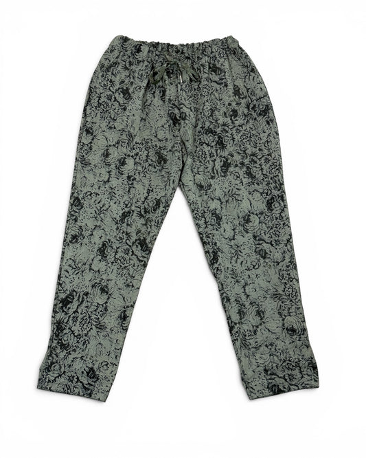 MAXENCE - PANTALON SPORTSWEAR KAKI A FLEUR TAILLE 46/48 A 54