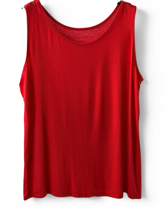 LOUANE - TOP DEBARDEUR ROUGE TAILLE 46/48 A 54
