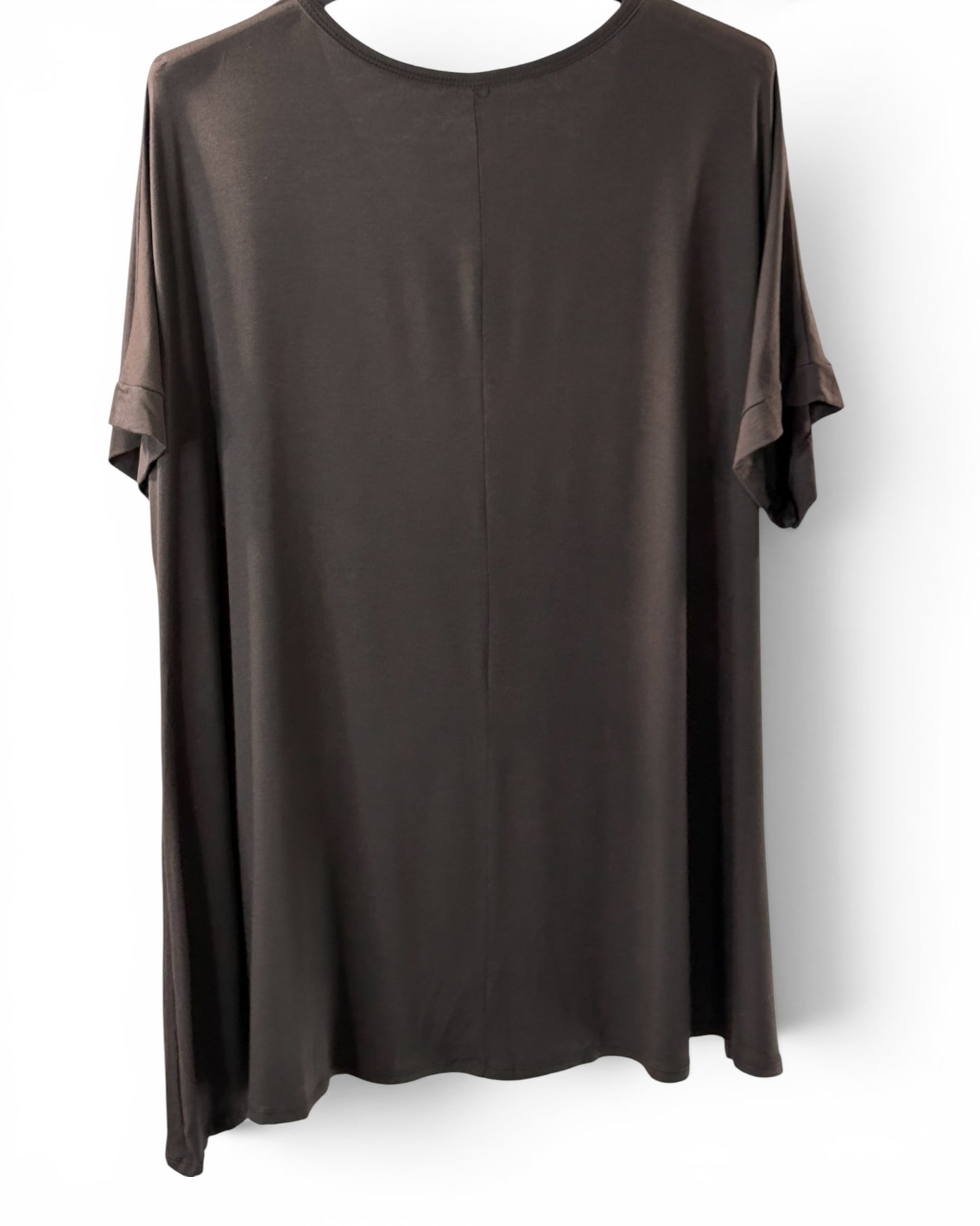 INGRID - T-SHIRT OVERSIZE MARRON JUSQU'A LA TAILLE 48 A 56