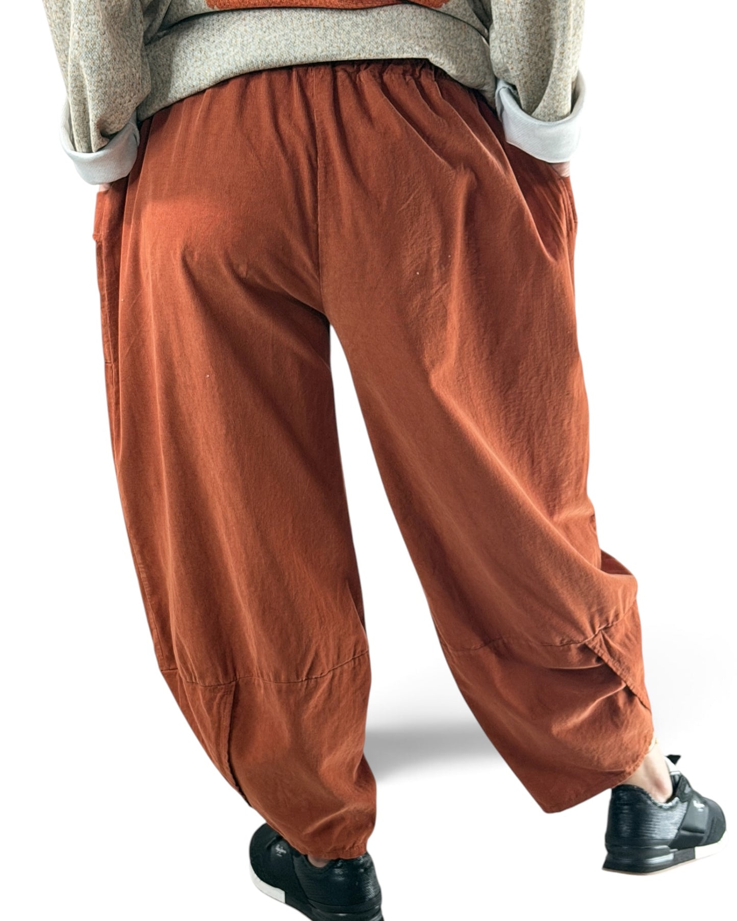 BASTIEN - PANTALON EN VELOURS MILLERAIE ROUX JUSQU'A LA TAILLE 52