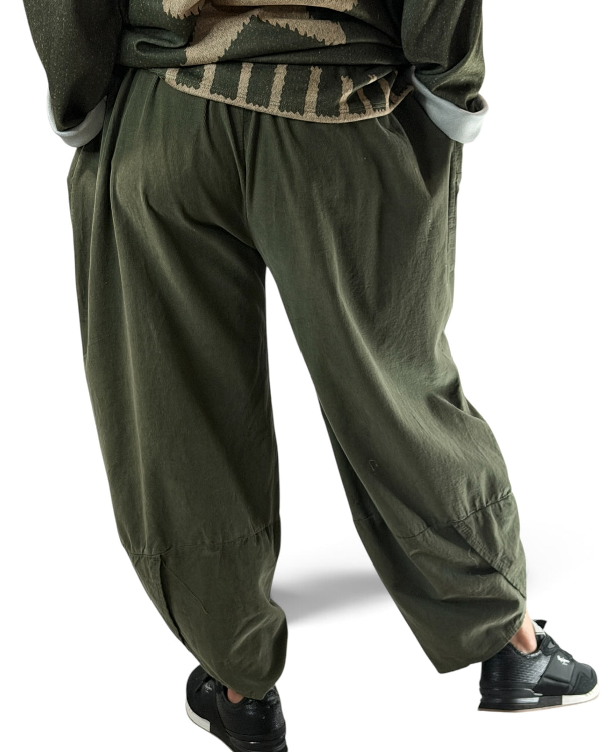 BASTIEN - PANTALON EN VELOURS MILLERAIE KAKI JUSQU'A LA TAILLE 52