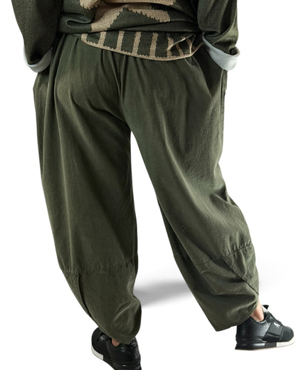 BASTIEN - PANTALON EN VELOURS MILLERAIE KAKI JUSQU'A LA TAILLE 52