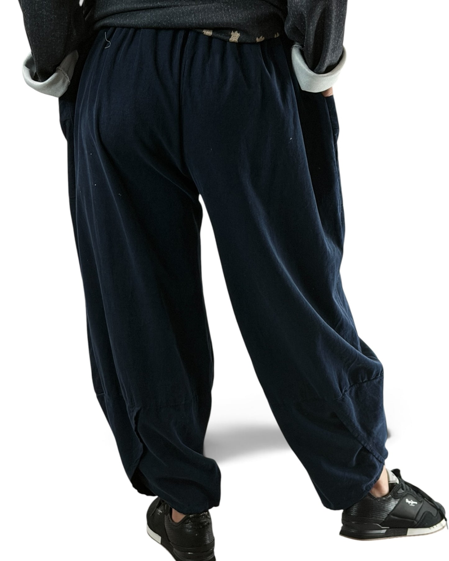 BASTIEN - PANTALON EN VELOURS MILLERAIE MARINE JUSQU'A LA TAILLE 52