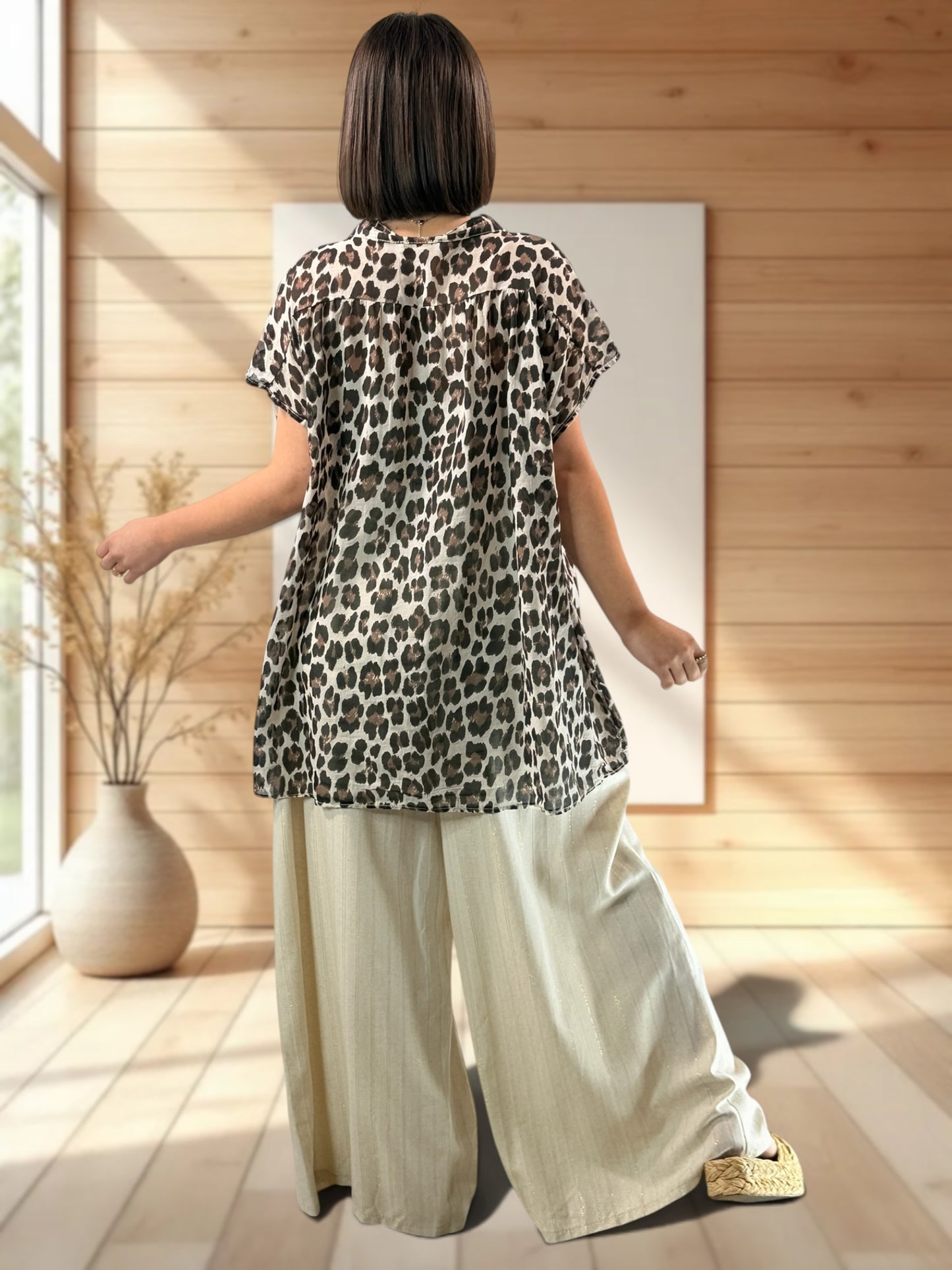 ROBERTO - PANTALON ECRU LISERE DORE JUSQUA LA TAILLE 50/52