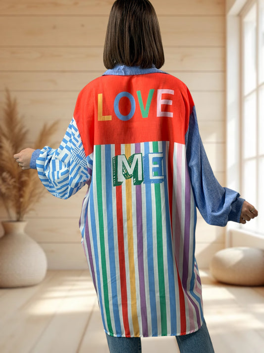 BILBAO - CHEMISE OVERSIZE A MOTIF JUSQU'A LA TAILLE 56/58