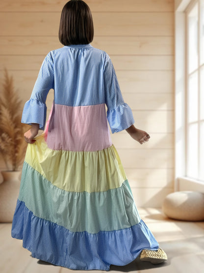 BILITIS - ROBE LONGUE VICHY JUSQU'A LA TAILLE 46/48