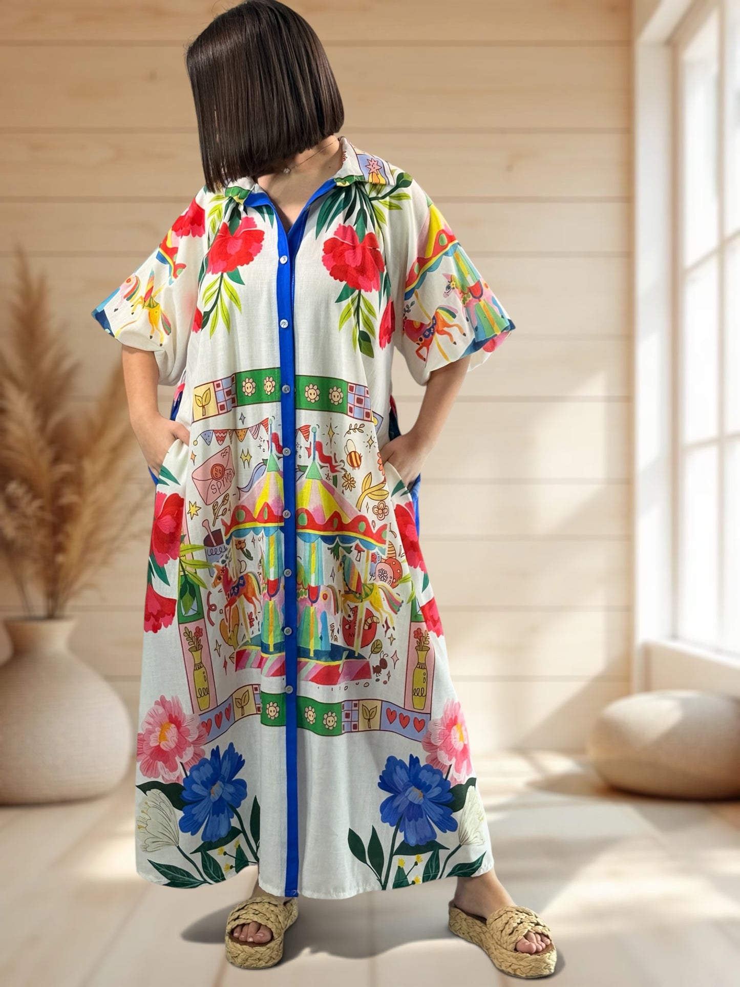 MARIELLE - ROBE A MOTIF JUSQU'A LA TAILLE 50