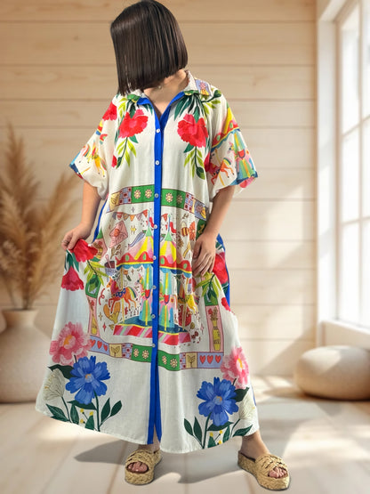 MARIELLE - ROBE A MOTIF JUSQU'A LA TAILLE 50