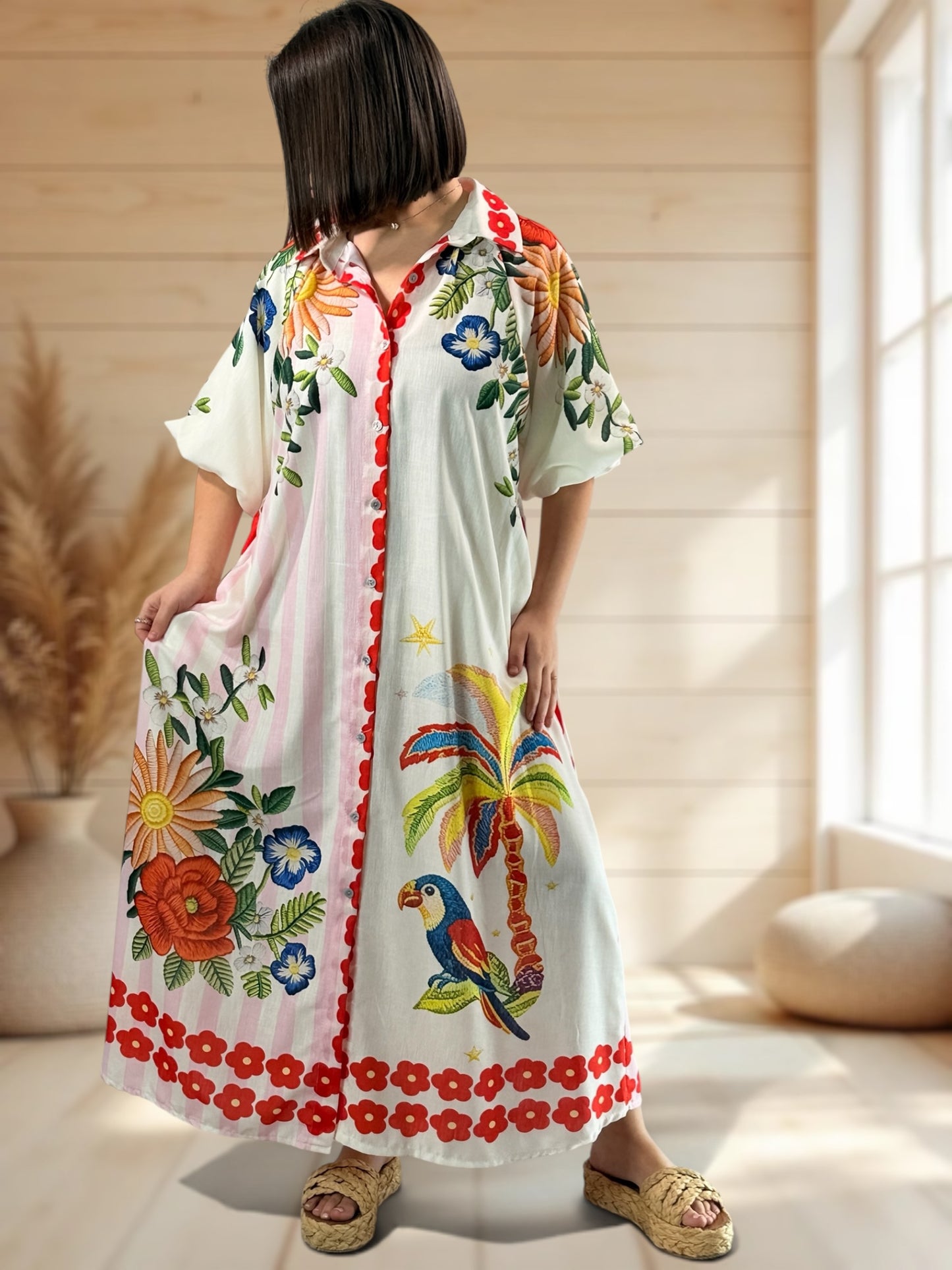 MARIELLE - ROBE A MOTIF JUSQU'A LA TAILLE 50
