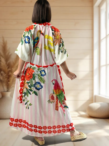 MARIELLE - ROBE A MOTIF JUSQU'A LA TAILLE 50