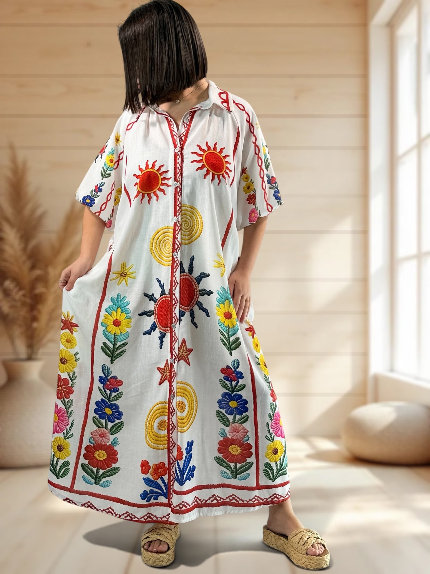 MARIELLE - ROBE A MOTIF JUSQU'A LA TAILLE 50