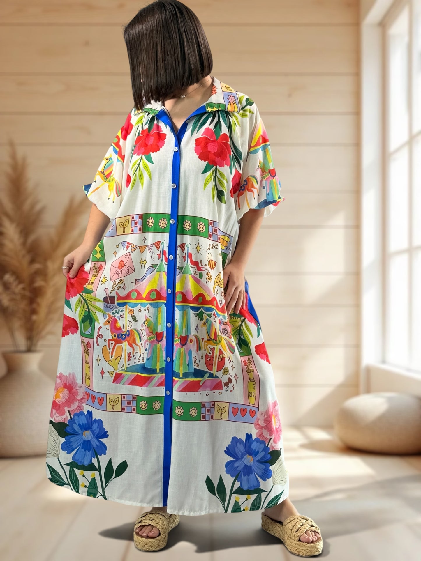 MARIELLE - ROBE A MOTIF JUSQU'A LA TAILLE 50