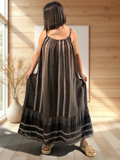 CLARENCE - ROBE LONGUE A RAYURE JUSQU'A LA TAILLE 56