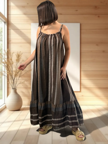 CLARENCE - ROBE LONGUE A RAYURE JUSQU'A LA TAILLE 56