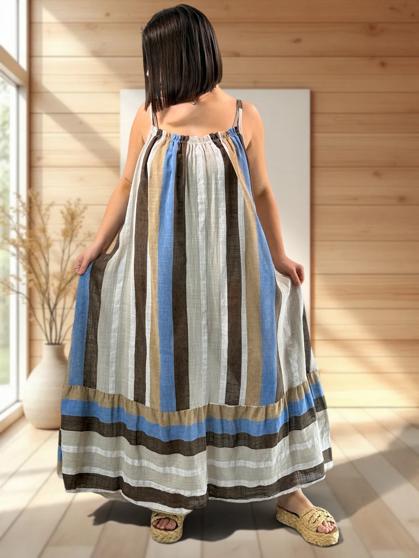 CLARENCE - ROBE LONGUE A RAYURE JUSQU'A LA TAILLE 56
