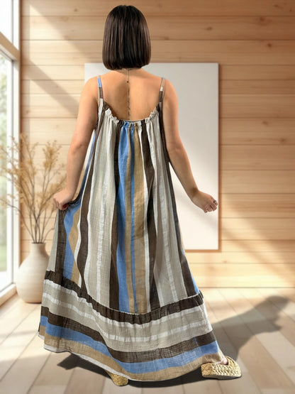 CLARENCE - ROBE LONGUE A RAYURE JUSQU'A LA TAILLE 56