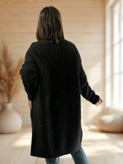 MIMI - GILET OVERSIZE NOIR JUSQU'A LA TAILLE 50/52