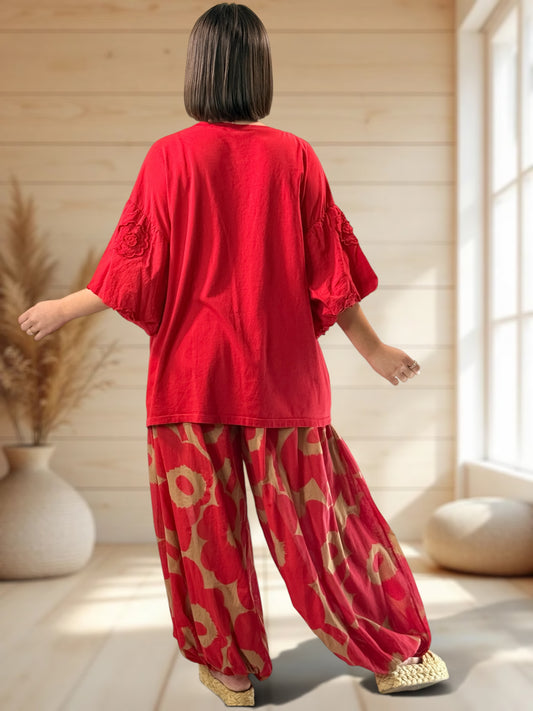 RONALDO - PANTALON EN COTON A MOTIF JUSQU'A LA TAILLE 54/56