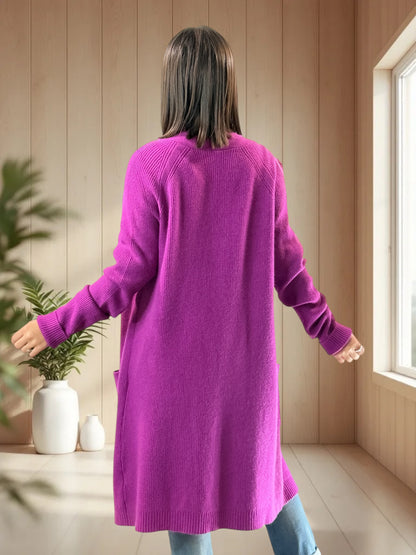 VANINA - GILET OVERSIZE FUCHSIA JUSQU'A LA TAILLE 50/52