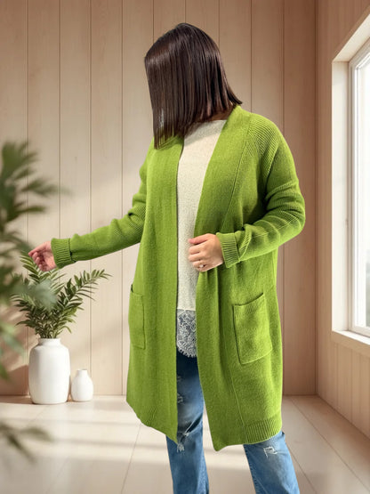 VANINA - GILET OVERSIZE VERT JUSQU'A LA TAILLE 50/52