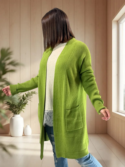VANINA - GILET OVERSIZE VERT JUSQU'A LA TAILLE 50/52