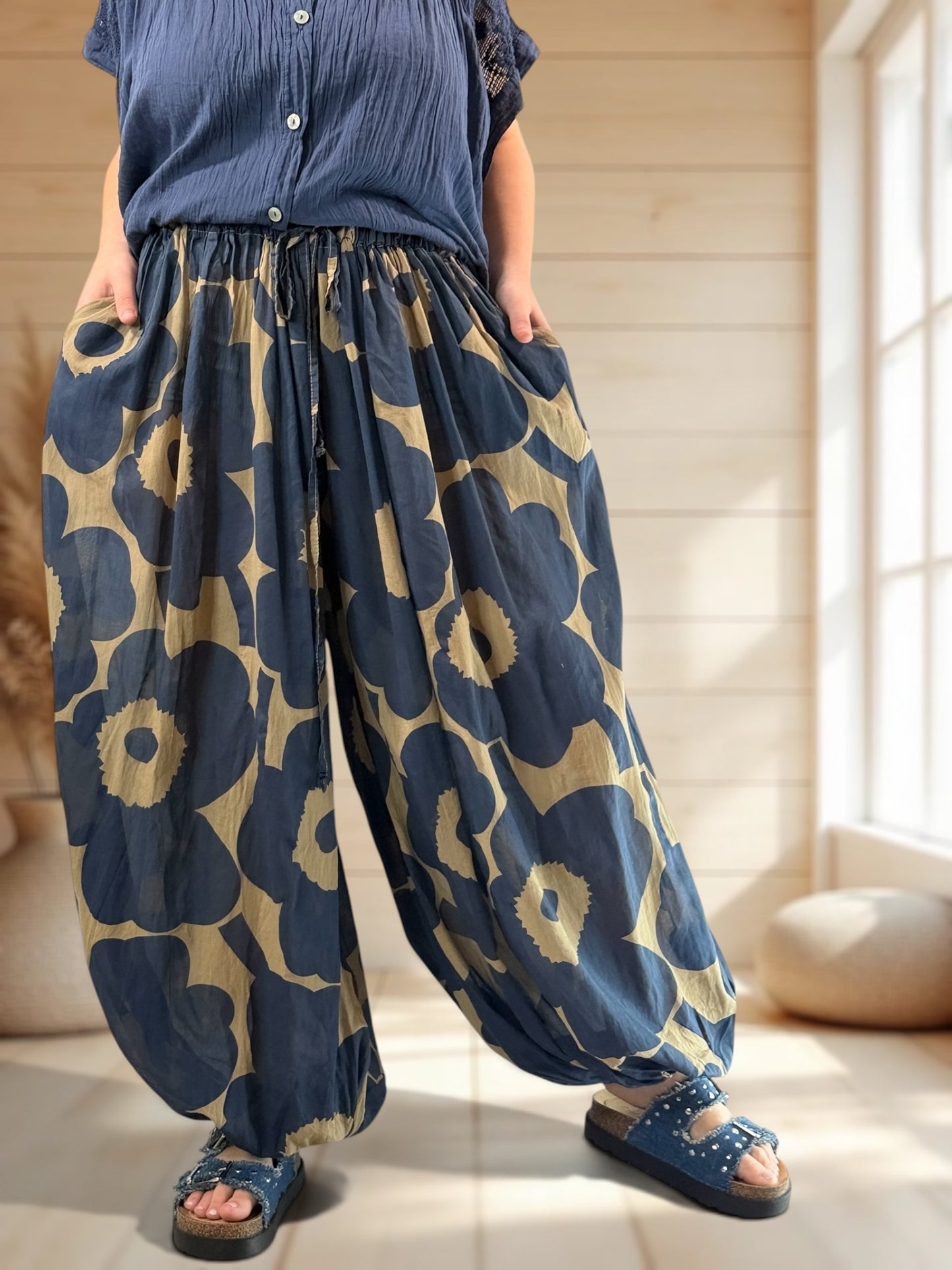 RONALDO - PANTALON EN COTON A MOTIF JUSQU'A LA TAILLE 54/56