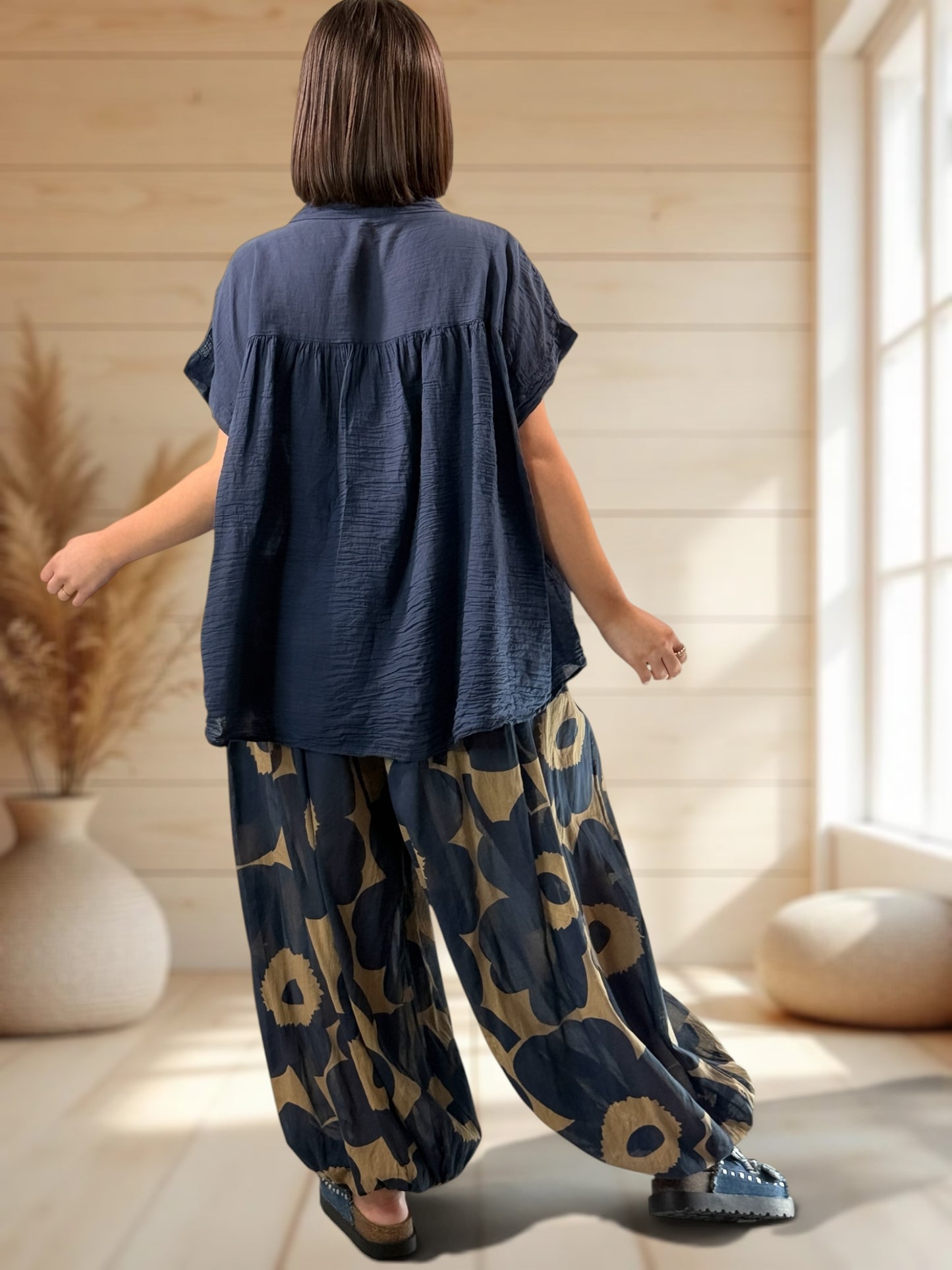 RONALDO - PANTALON EN COTON A MOTIF JUSQU'A LA TAILLE 54/56