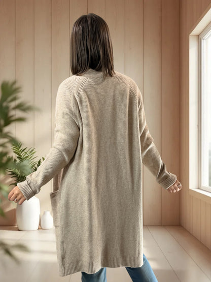 VANINA - GILET OVERSIZE BEIGE JUSQU'A LA TAILLE 50/52