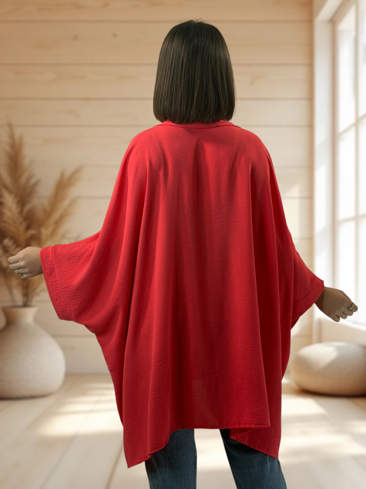 LUCYLOU  - TUNIQUE CORAIL OVERSIZE AVEC STRASS JUSQU'A LA TAILLE 60