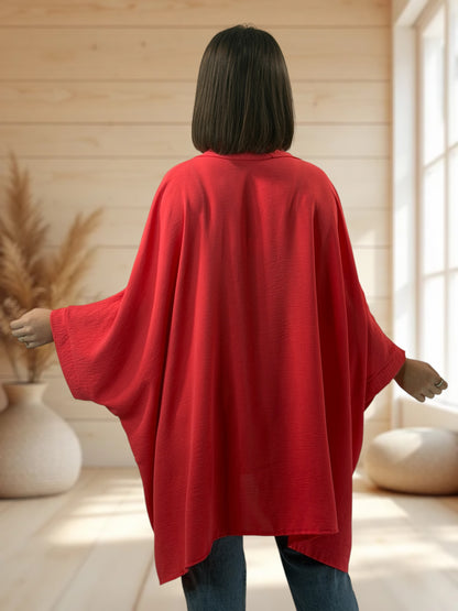 LUCYLOU  - TUNIQUE CORAIL OVERSIZE AVEC STRASS JUSQU'A LA TAILLE 60