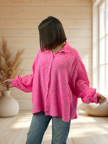 VALENTINA  - BLOUSE EN GAZE DE COTON JUSQU'A LA TAILLE 50/52