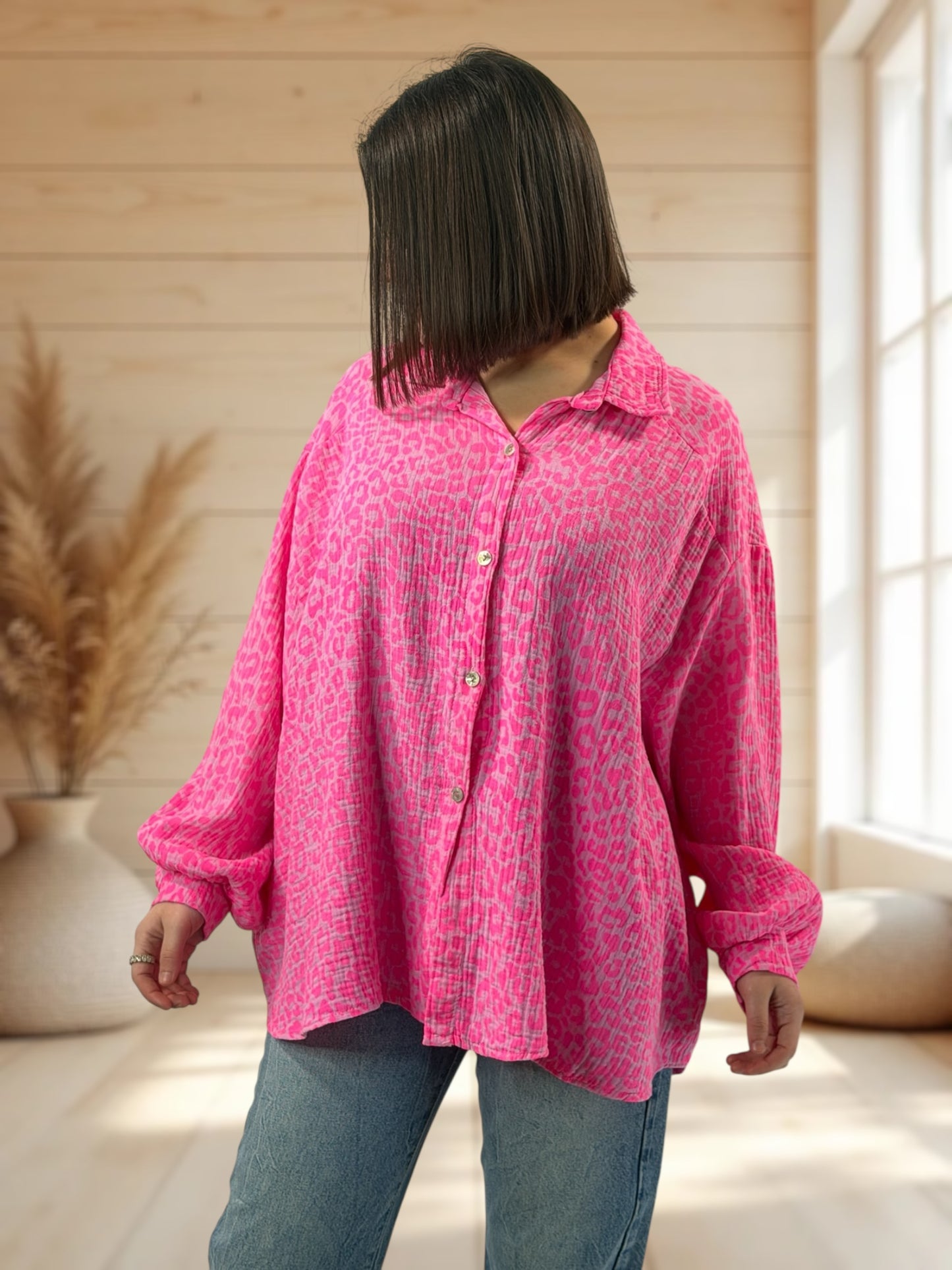 VALENTINA  - BLOUSE EN GAZE DE COTON JUSQU'A LA TAILLE 50/52
