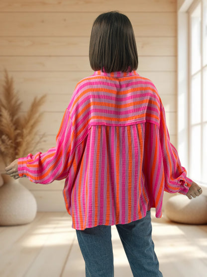 VALENTINA  - BLOUSE EN GAZE DE COTON JUSQU'A LA TAILLE 50/52