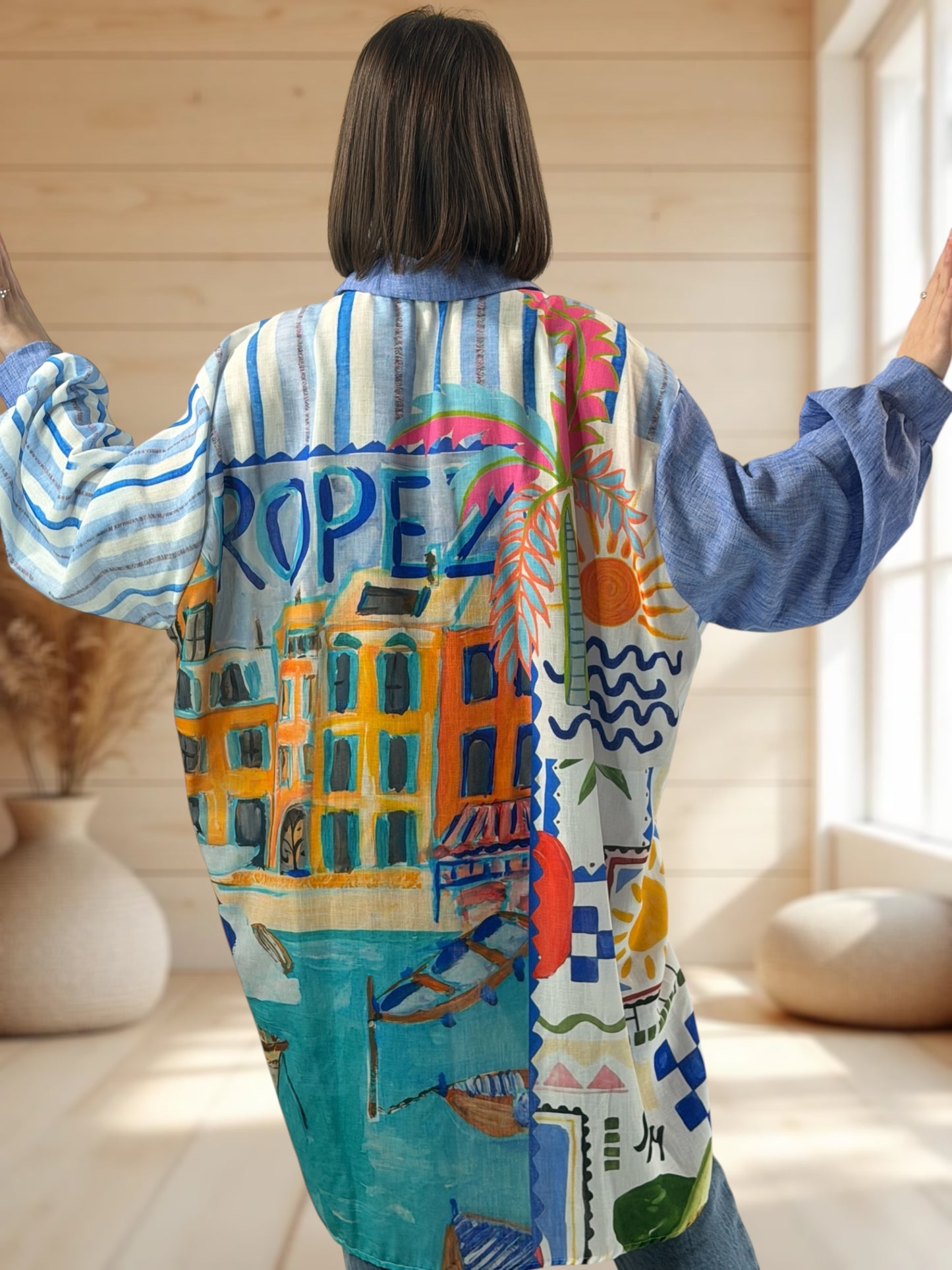 BILBAO - CHEMISE OVERSIZE A MOTIF JUSQU'A LA TAILLE 56/58