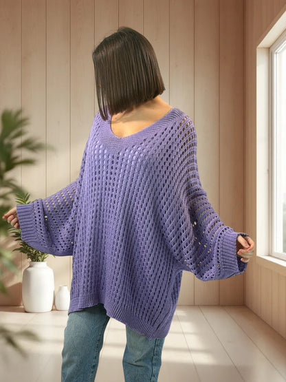 BERLINGOT - PULL RESILLE LILAS JUSQU'A LA TAILLE 56/58
