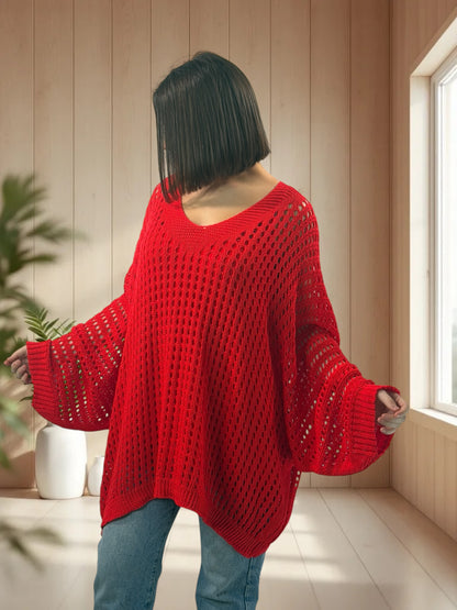 BERLINGOT - PULL RESILLE ROUGE JUSQU'A LA TAILLE 56/58