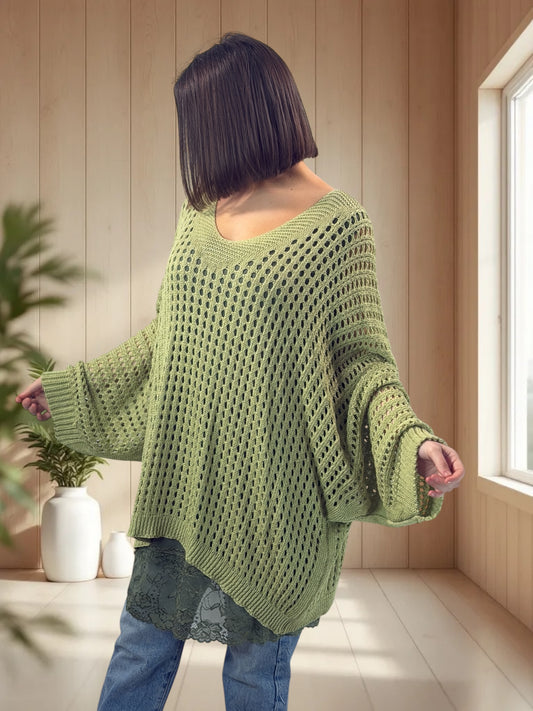 BERLINGOT - PULL RESILLE VERT JUSQU'A LA TAILLE 56/58