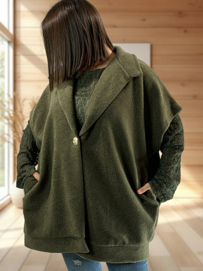 ZOE - VESTE KAKI OVERSIZE JUSQU'A LA TAILLE 54