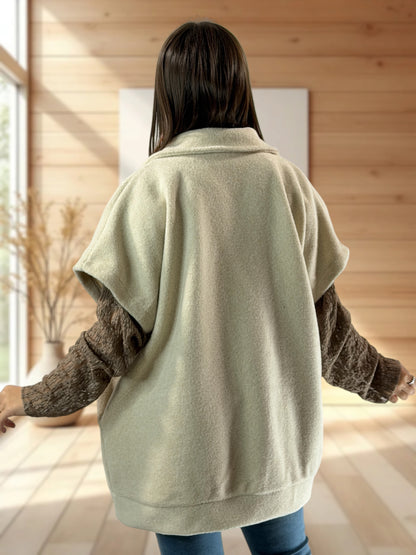 ZOE - VESTE BLANC CASSE OVERSIZE JUSQU'A LA TAILLE 54