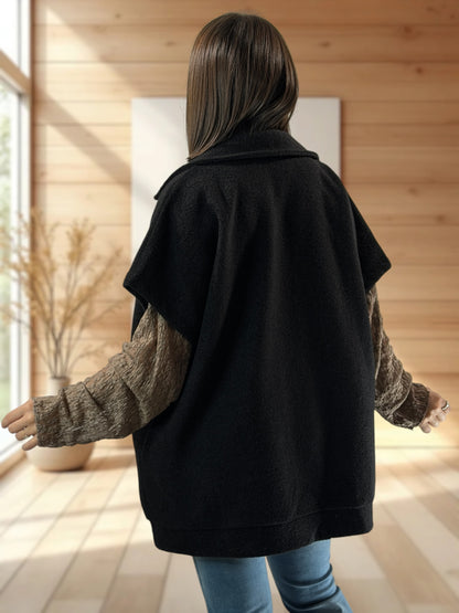 ZOE - VESTE NOIRE OVERSIZE JUSQU'A LA TAILLE 54