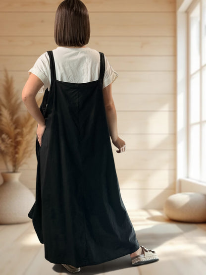 GLORIA - ROBE TABLIER NOIRE JUSQU'A LA TAILLE 54