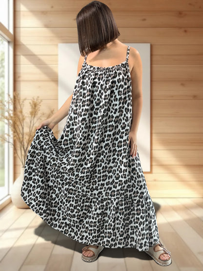 CLARENCE - ROBE LONGUE LEOPARD JUSQU'A LA TAILLE 56