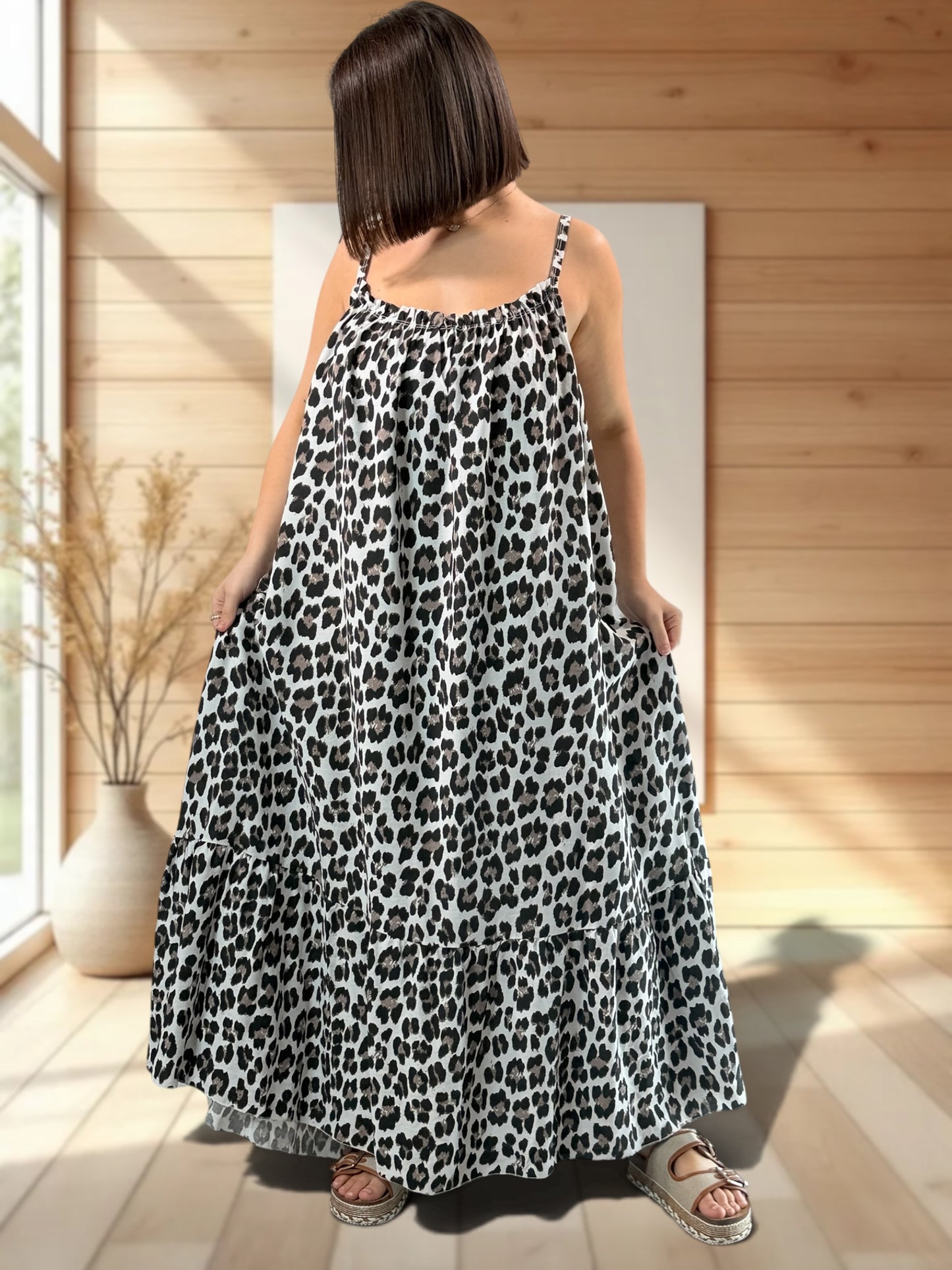 CLARENCE - ROBE LONGUE LEOPARD JUSQU'A LA TAILLE 56
