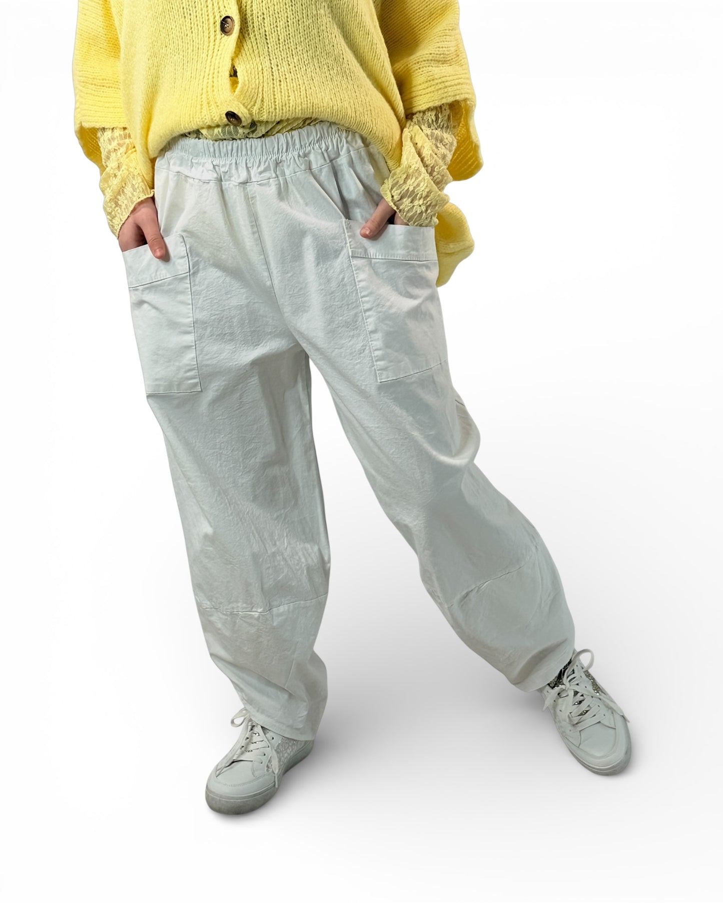 LUIGI - PANTALON SPORTSWEAR BLANC JUSQU'A UNE TAILLE 50