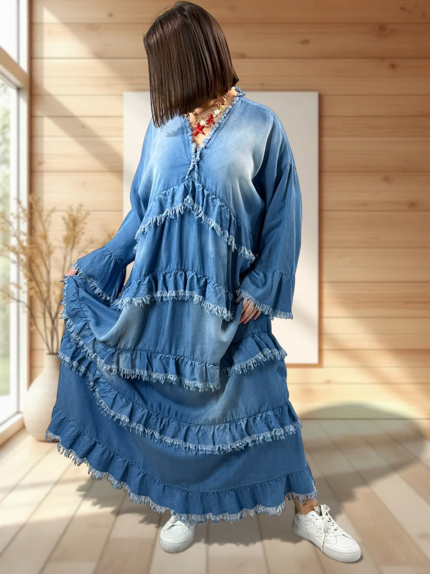 SANTANA - ROBE LONGUE FLUIDE JEAN LYOCEL JUSQU'A LA TAILLE 52