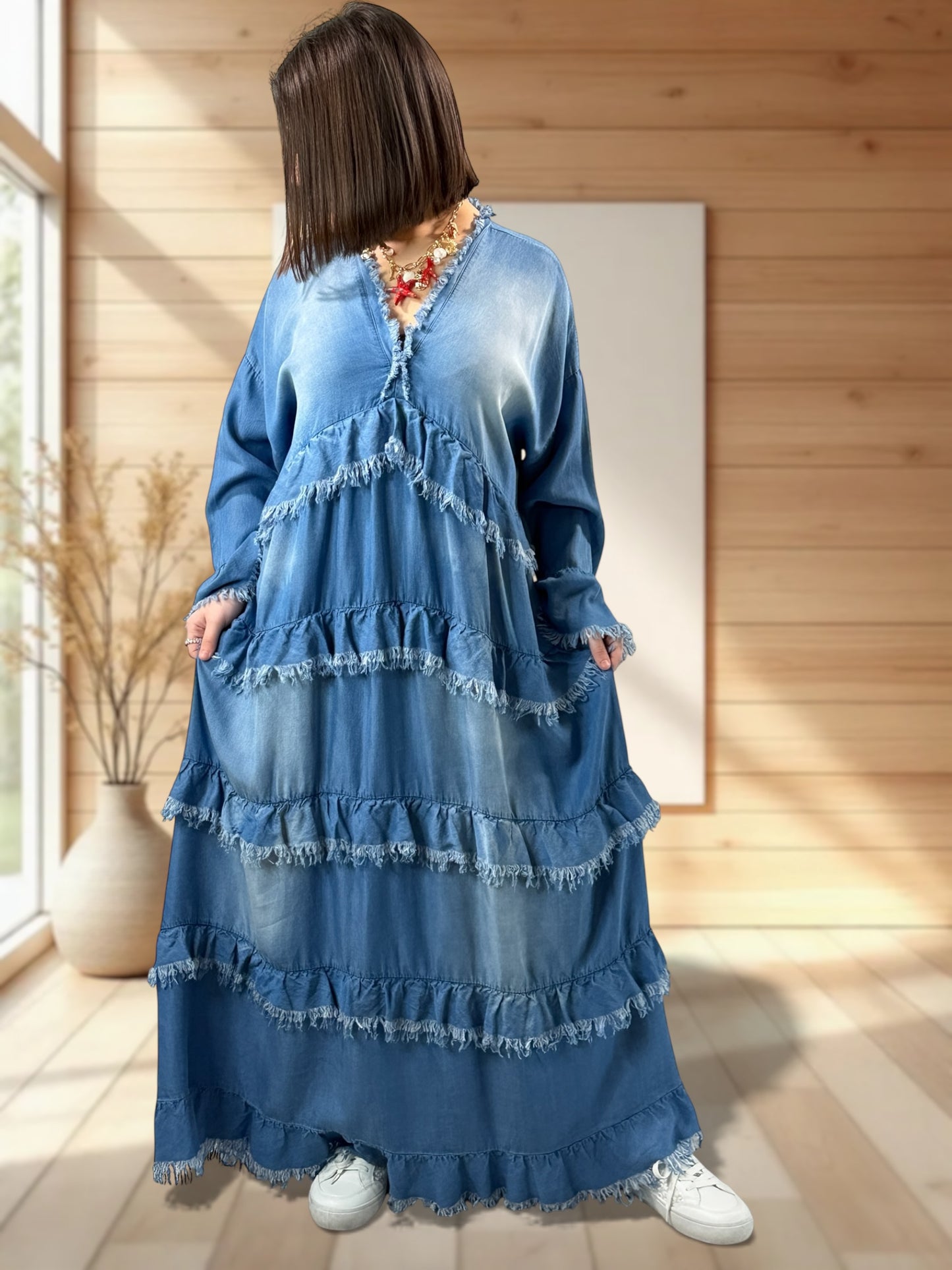 SANTANA - ROBE LONGUE FLUIDE JEAN LYOCEL JUSQU'A LA TAILLE 52