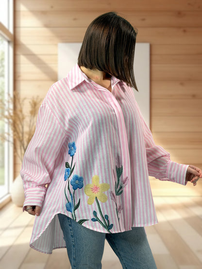 SUN - CHEMISE OVERSIZE A MOTIF JUSQU'A LA TAILLE 54