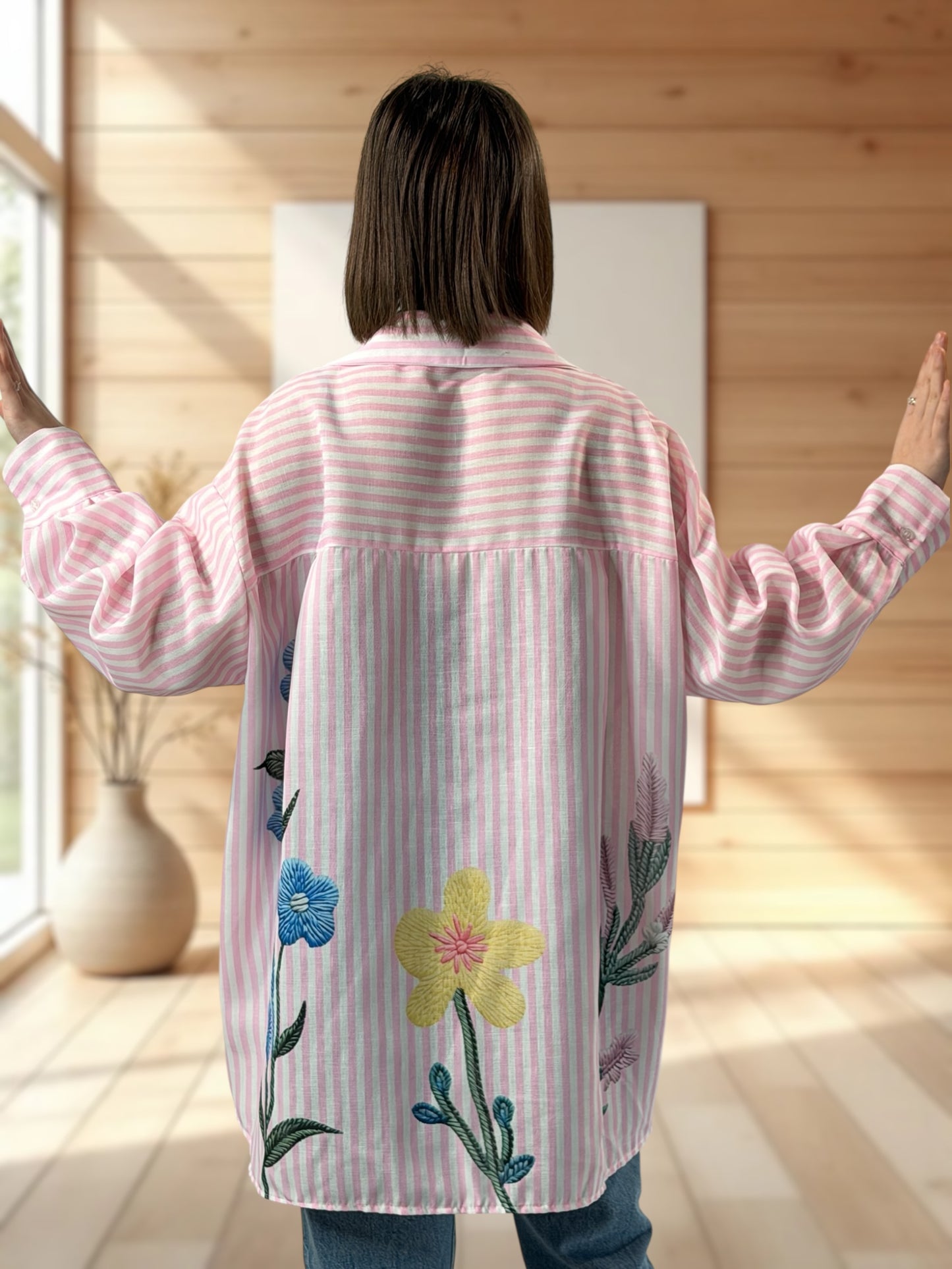SUN - CHEMISE OVERSIZE A MOTIF JUSQU'A LA TAILLE 54